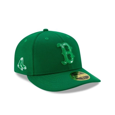 Green Boston Red Sox Hat - New Era MLB St Patricks Day Low Profile 59FIFTY Fitted Caps USA1072639